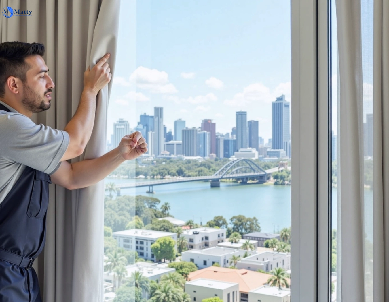Professional curtain steam cleaning service verrierdale QLD by Matty Curtain Cleaning
